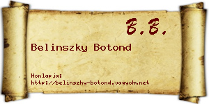 Belinszky Botond névjegykártya